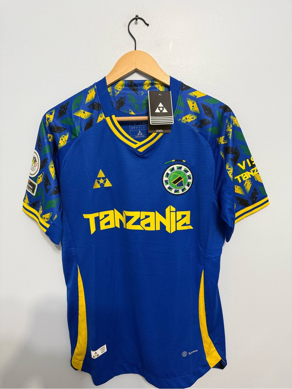 Tanzania Blue & Yellow Men's Soccer Jersey - Official Team Style